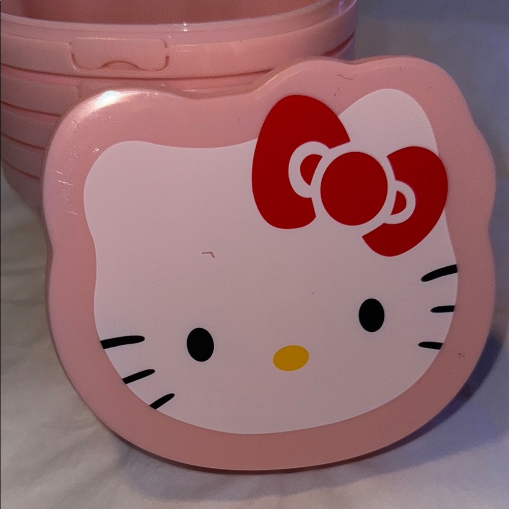 NWOT-Bento Hello Kitty Pink Snack Containers Set - Picture 10 of 15